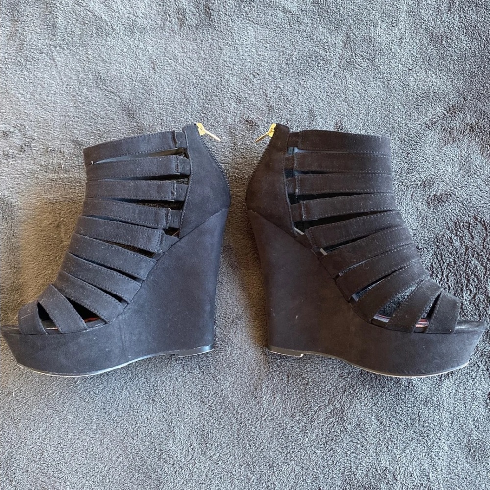 Madden Girl size 8.5 Suede Platform Wedge Heel